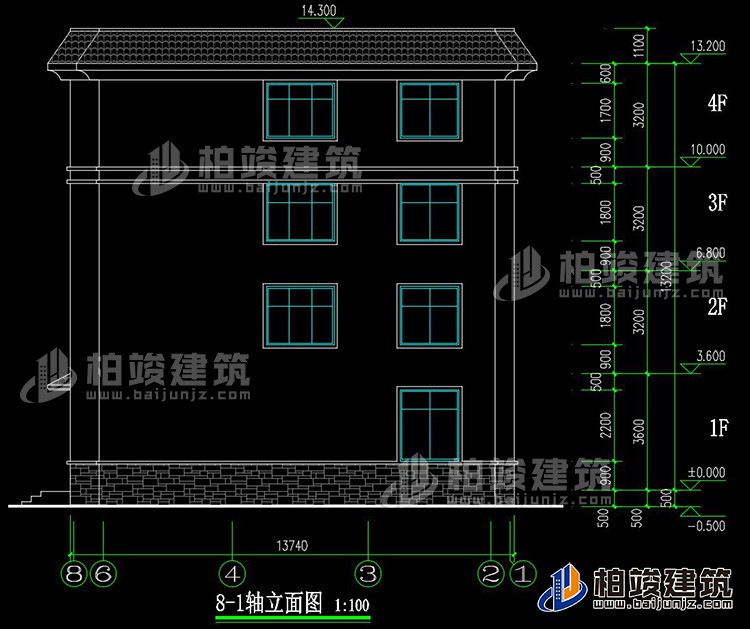 背立面图